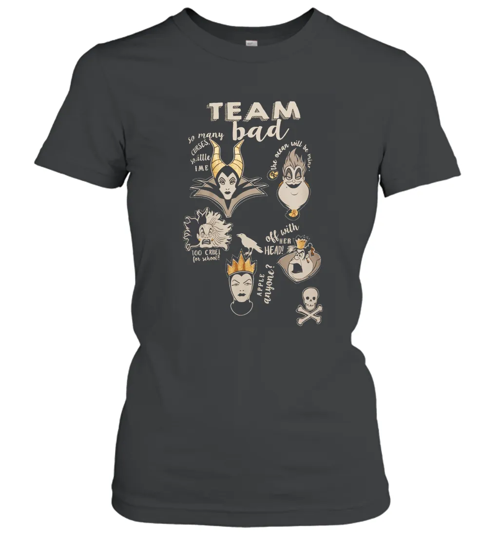 Disney Villains Night Team Bad FUnny Halloween Maleficent Witch Costume Women's T-Shirt