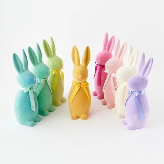Flocked Pastel Button Nose Bunny - Medium