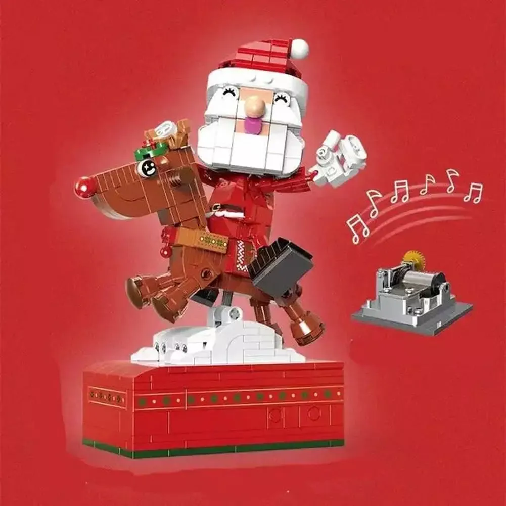 MOC  Compatible  1455 Pcs City Christmas House House Building Blocks Friends Music Box Castle Train Santa Claus Tree Bricks toys Kids